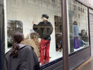 PCA Window Gallery Display being set up by students