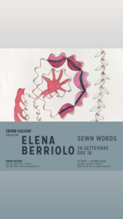 Sewn Words - Elena Berriolo at Crumb Gallery, Florence